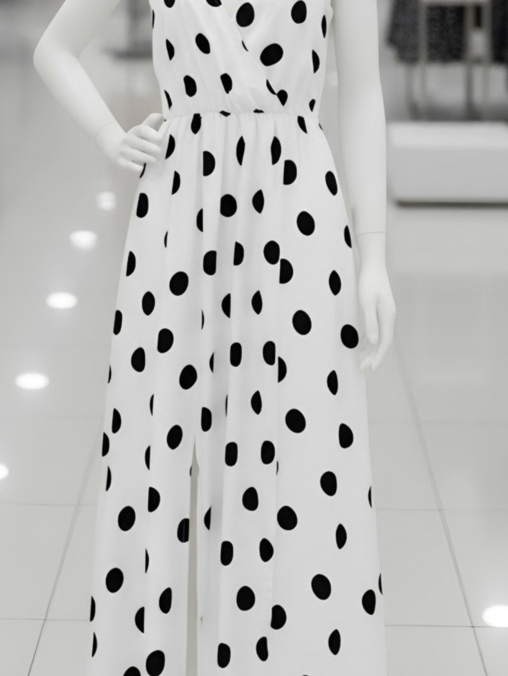 ASOS White Maxi Dress with Black Polka Dots